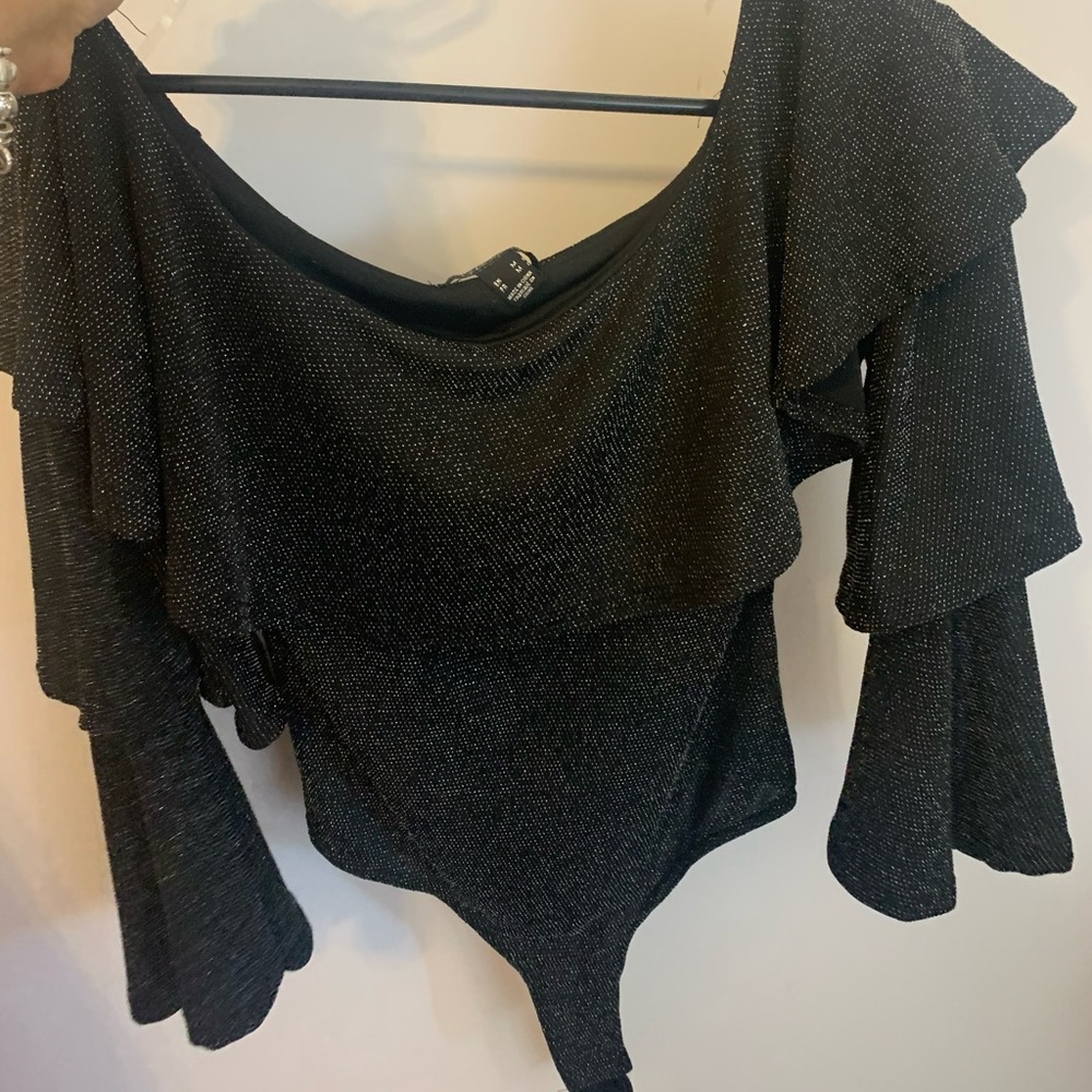 Black sparkly bodysuit